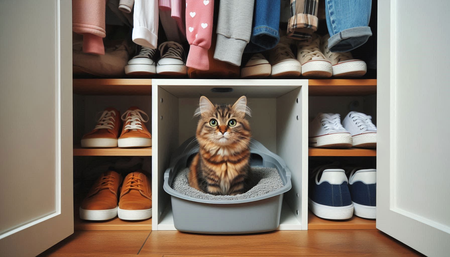 Katzenklo im Schrank